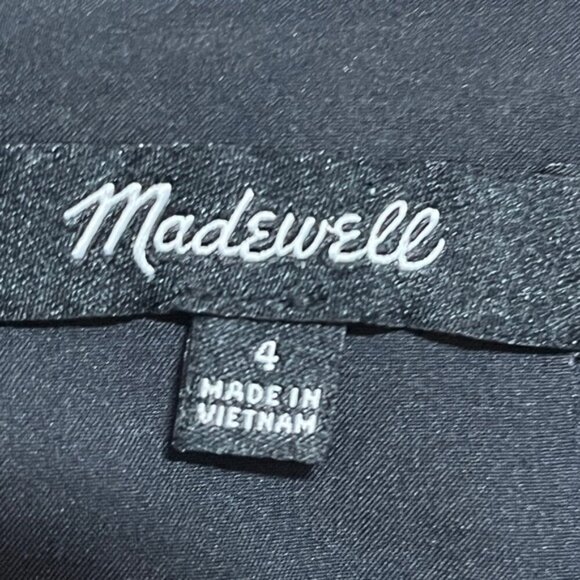 Madewell Floral Midi Dress – Size 4, V-Neck Flutter Sleeve Black Multi-Color - Picture 6 of 11